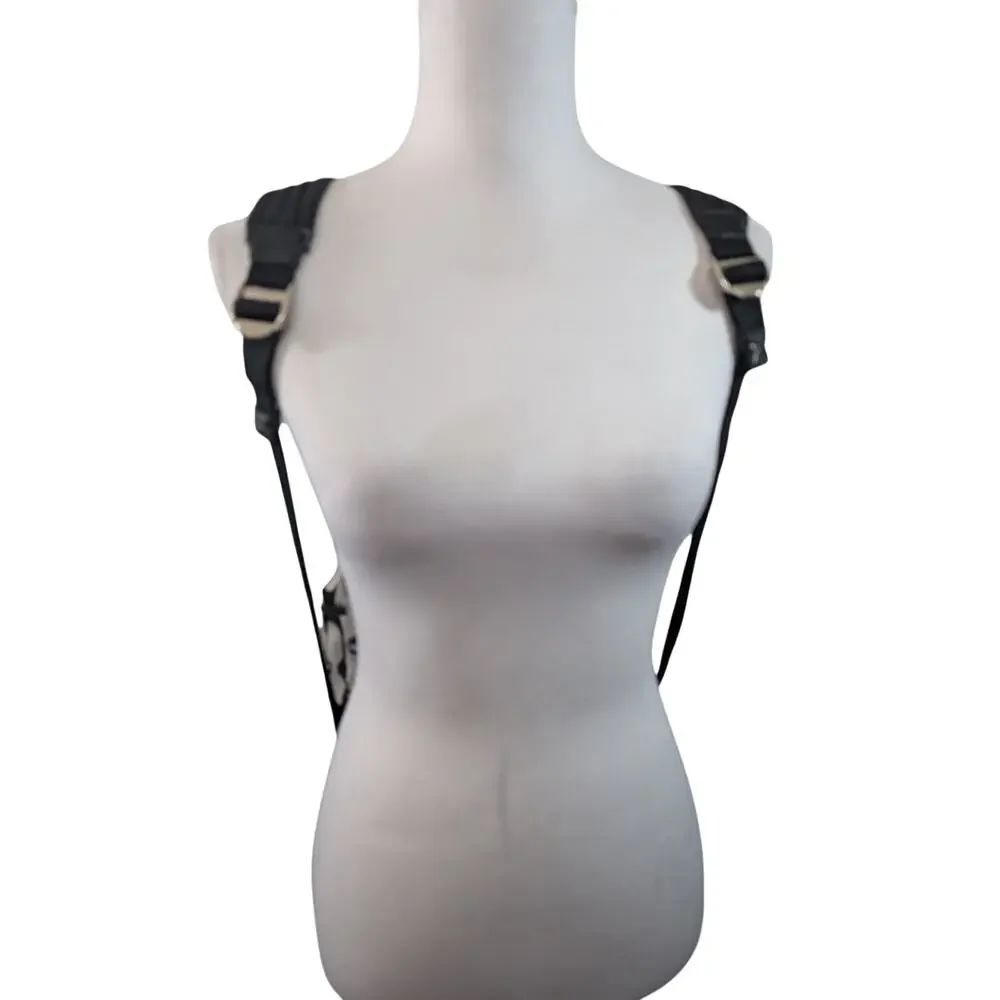 COACH! FAB BLACK, GRAY & SILVER MONOGRAM VINTAGE FULL SIZE BACKPACK, BAG, PURSE!